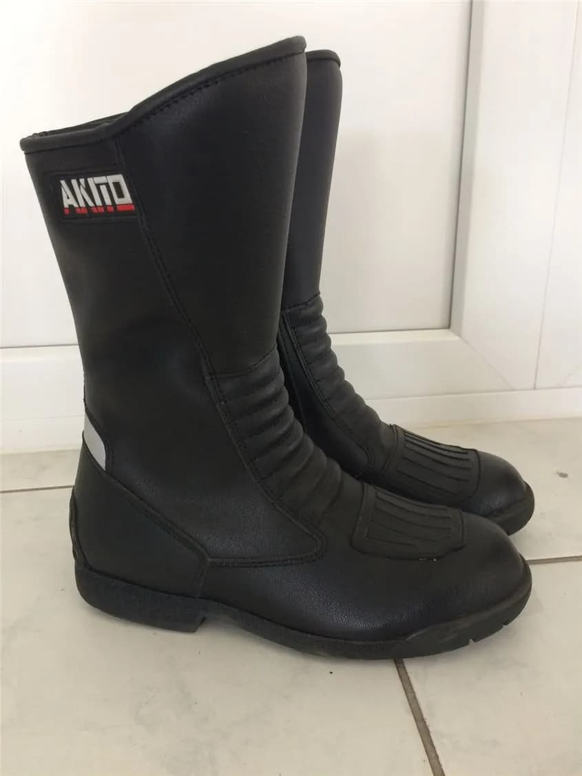AKITO MOTORRADSTIEFEL SCHWARZ LEDER GRÖßE 37
