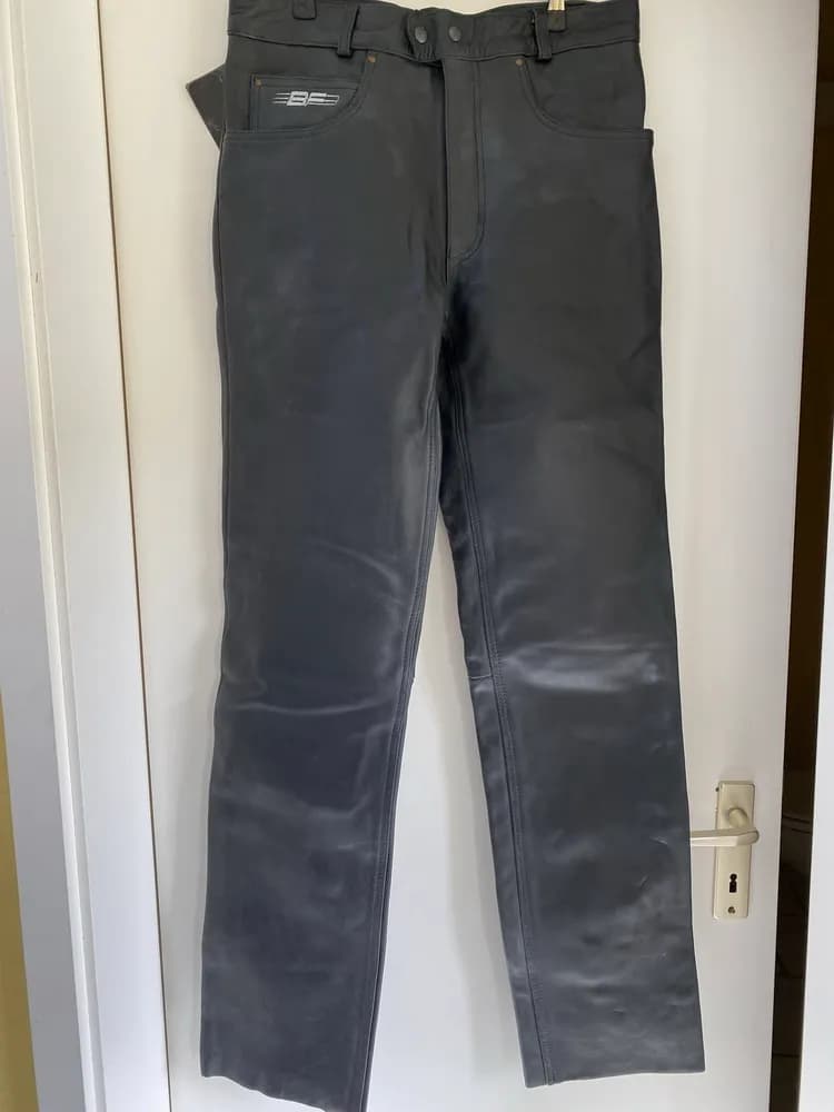 Lederhose Motorrad Bikerhose BF Fashion Leder schwarz Größe 48 - NEU