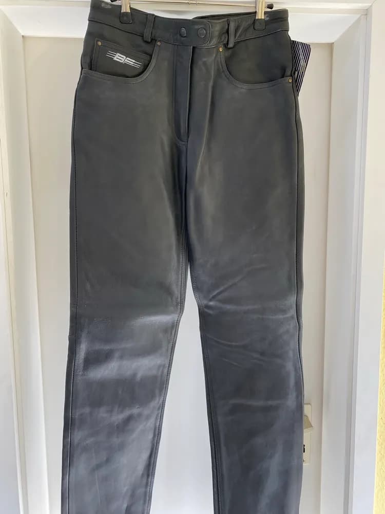 Lederhose Motorrad Bikerhose BF Fashion Leder schwarz Größe 40 - NEU