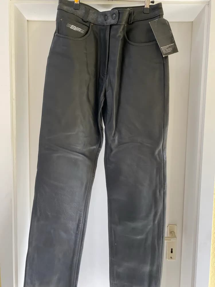 Lederhose Motorrad Bikerhose BF Fashion Leder schwarz Größe 42