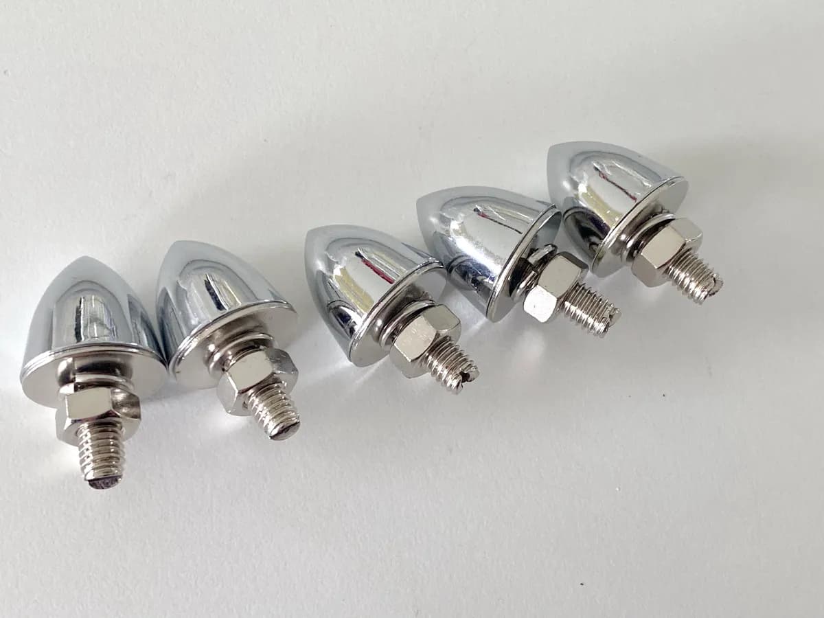 Highway Hawk Hutmuttern M6 Chrome 5 Stück Bulletnut Plain - NEU