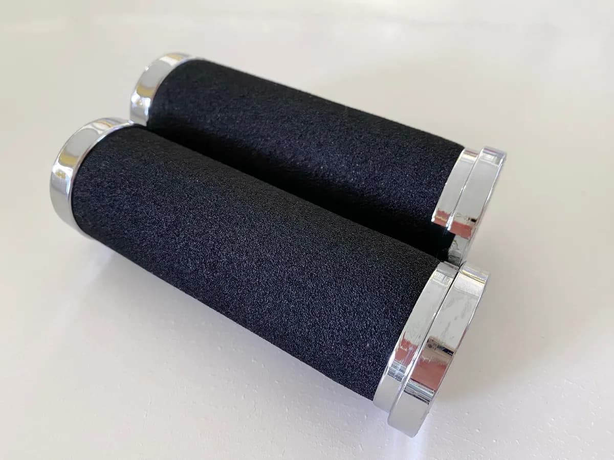 Chrome Lenkergriffe Griffgummis H45-012 Custom Griffset Foam 25mm - NEU