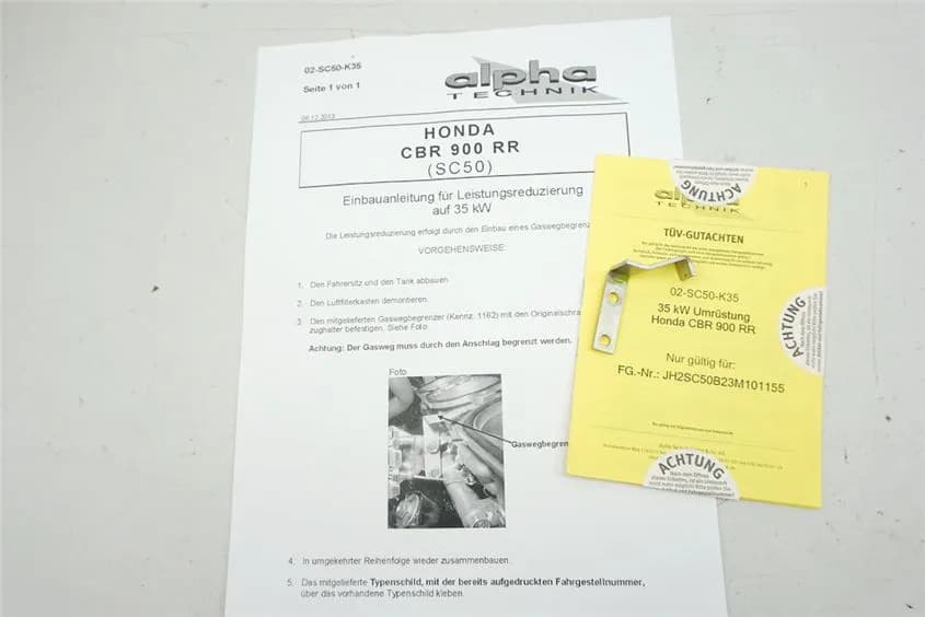 HONDA CBR 900 SC50 DROSSEL 35 KW ALPHATECHNIK